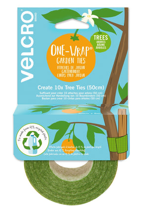 VELCRO® Brand ONE-WRAP® Tree Ties Plant Support Tape for Effective Growing | Strong Gardening Grips are Reusable and Adjustable | Cut-to-Length, 5.4m x 5cm Roll, Green-Recycled Plastic