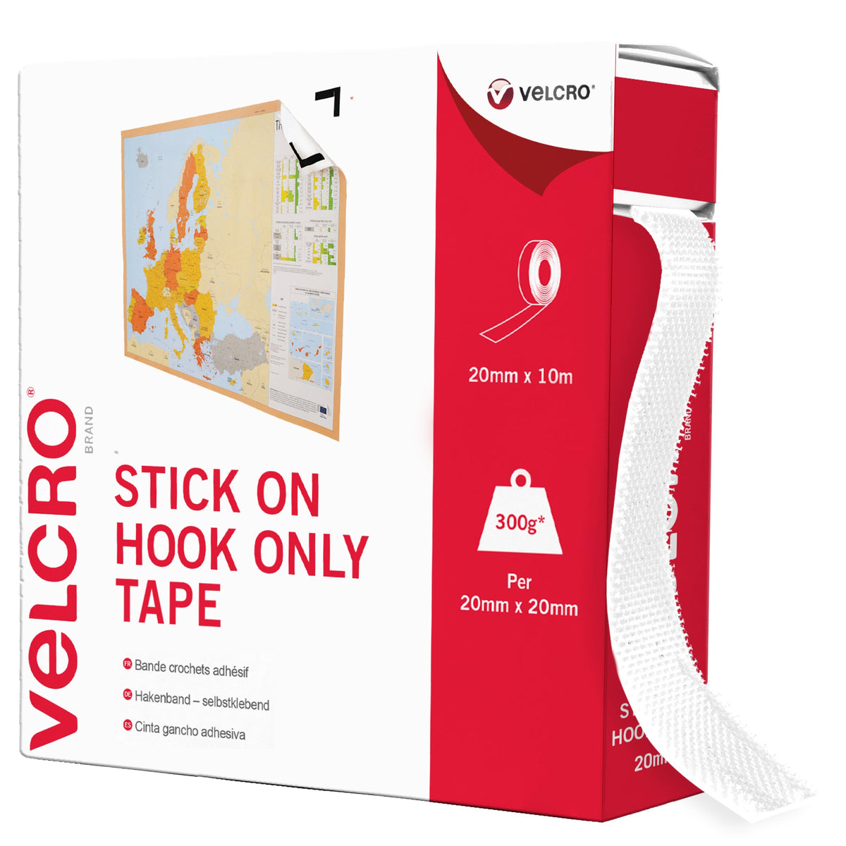 VELCRO Brand Stick On Tape Hook Only White VELCRO Brand
