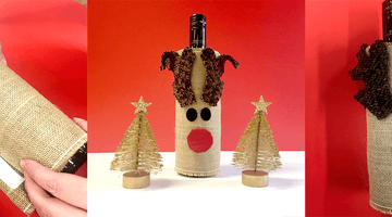 DIY Rudolph Wine Bottle Cover