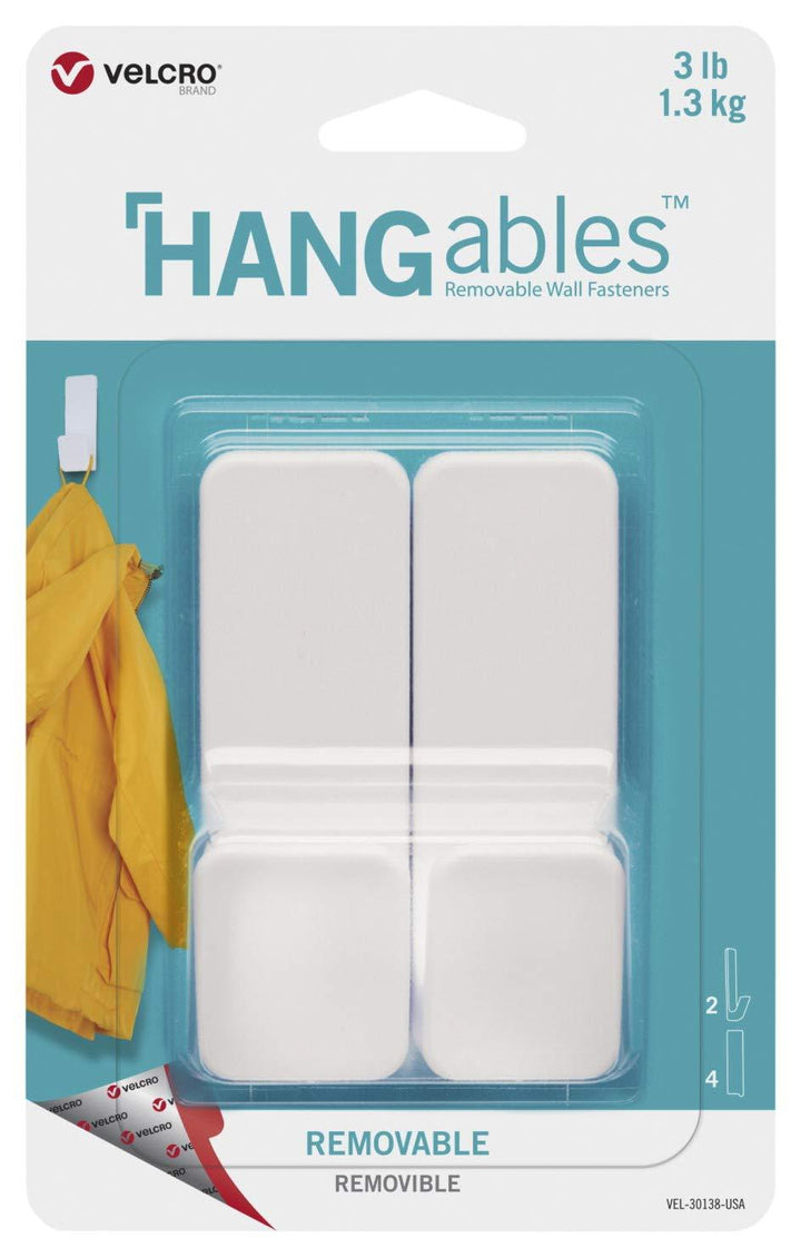 VELCRO® Brand HANGables™ Removable Medium Hook 3lb. White 2 ct. 6/24
