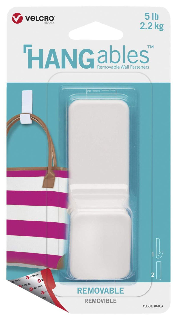 VELCRO® Brand HANGables™ Removable Large Hook 5lb. White  1 ct.. 6/24