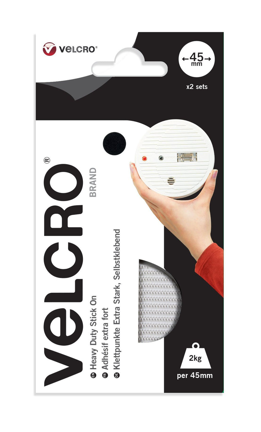 VELCRO® brand Heavy Duty Stick On Coins 45mm x 2 sets white