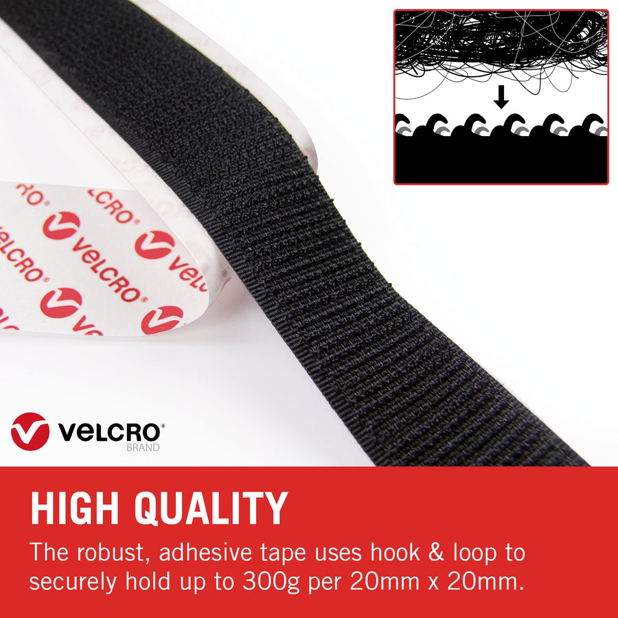 VELCRO® Brand Stick On Tape 5m - Black