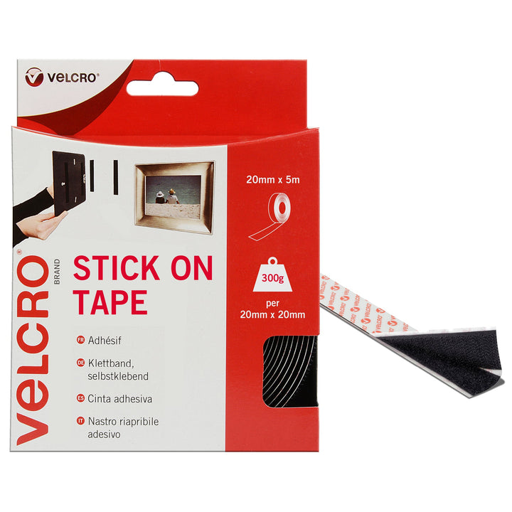 VELCRO® Brand Stick On Tape 5m - Black