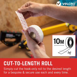 VELCRO® Brand Stick On Tape (Hook Only) White