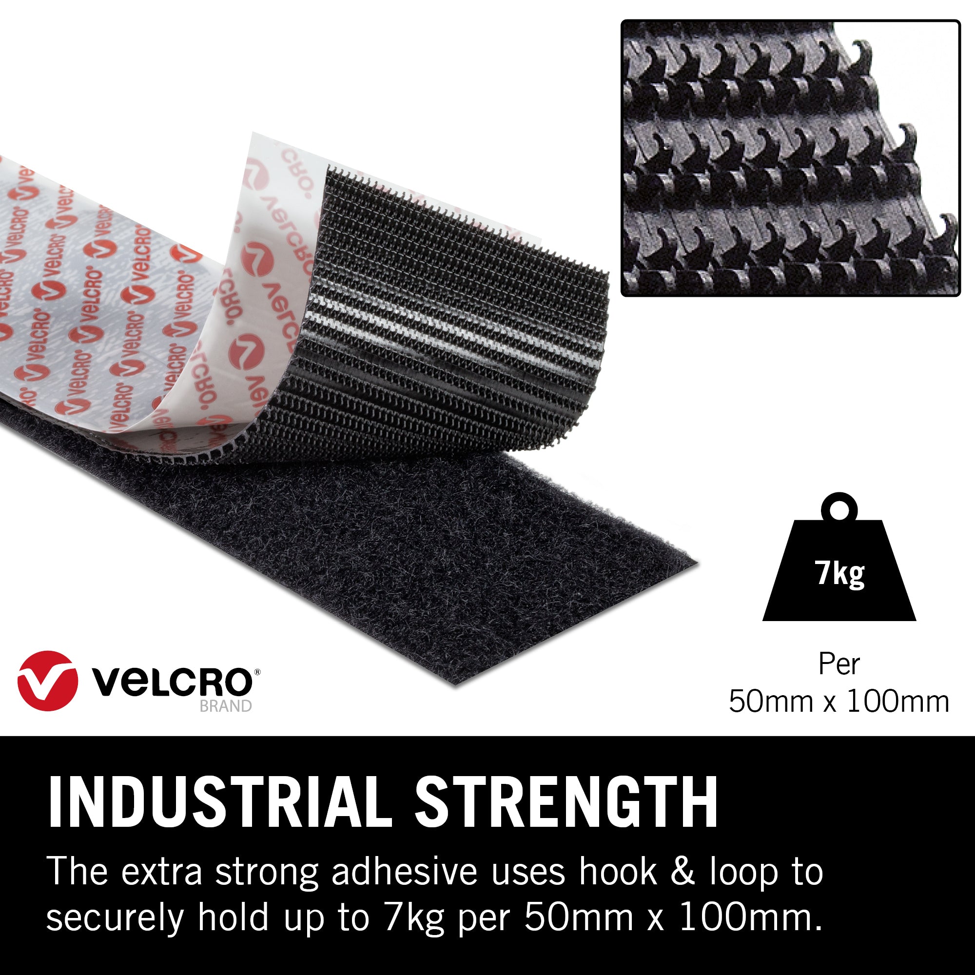  VELCRO Brand Heavy Duty Tape with Adhesive, 15 Ft x 2 in, Holds 10 lbs, Black & Heavy Duty Tape, 16 Foot Roll