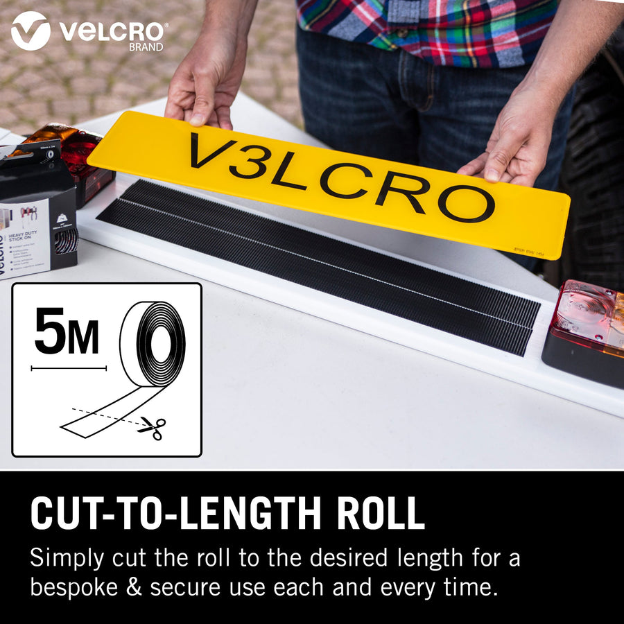VELCRO® Brand Heavy Duty Stick On Tape 5m - Black