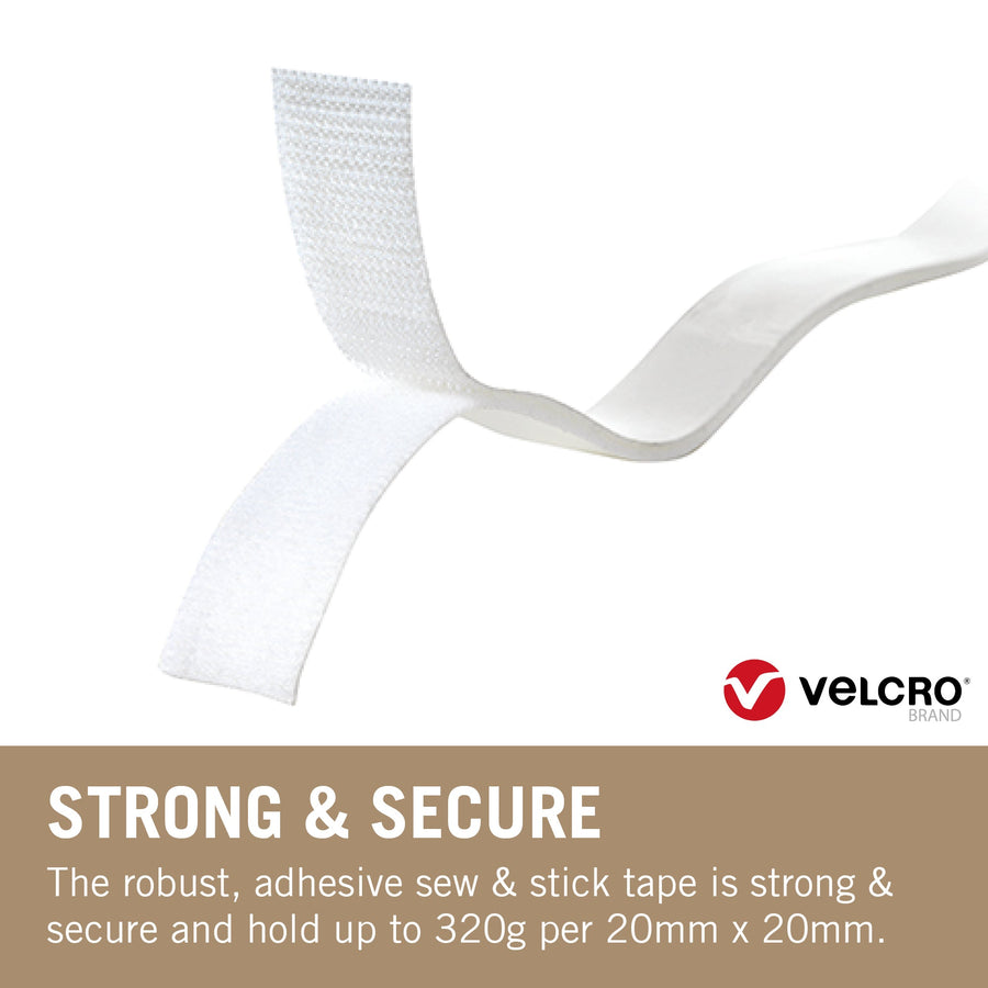 VELCRO® Brand Sew & Stick Tape 10m in White