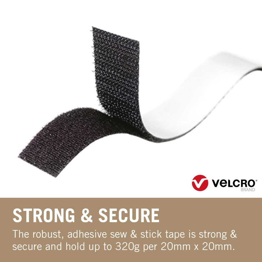 VELCRO® Brand Sew & Stick Tape 10m - Black