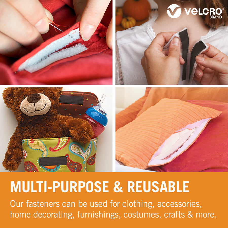 VELCRO® Brand Stick On For Fabrics Tape in Black
