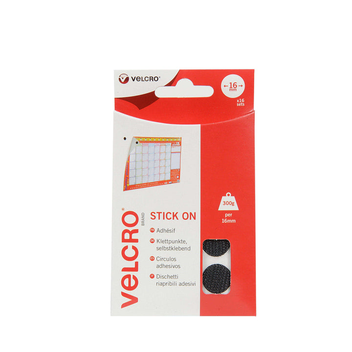 Coins - VELCRO® Brand Stick On Coins In Black Pack Of 16