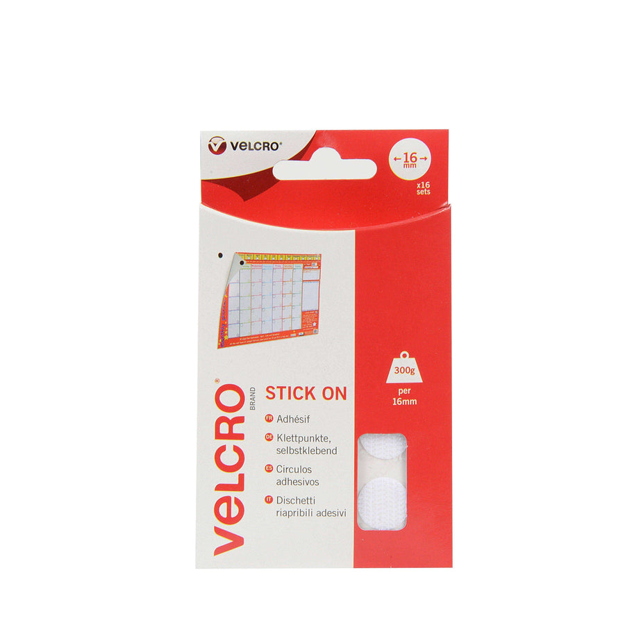 Coins - VELCRO® Brand Stick On Coins In White Pack Of 16