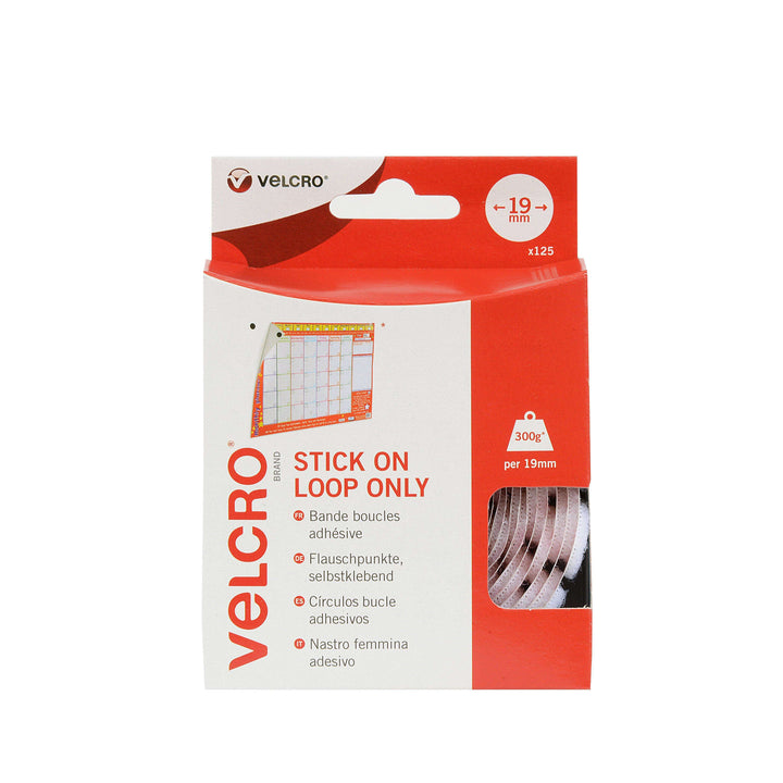 Coins - VELCRO® Brand Stick On Coins (Loop Only) In White, Pack Of 125