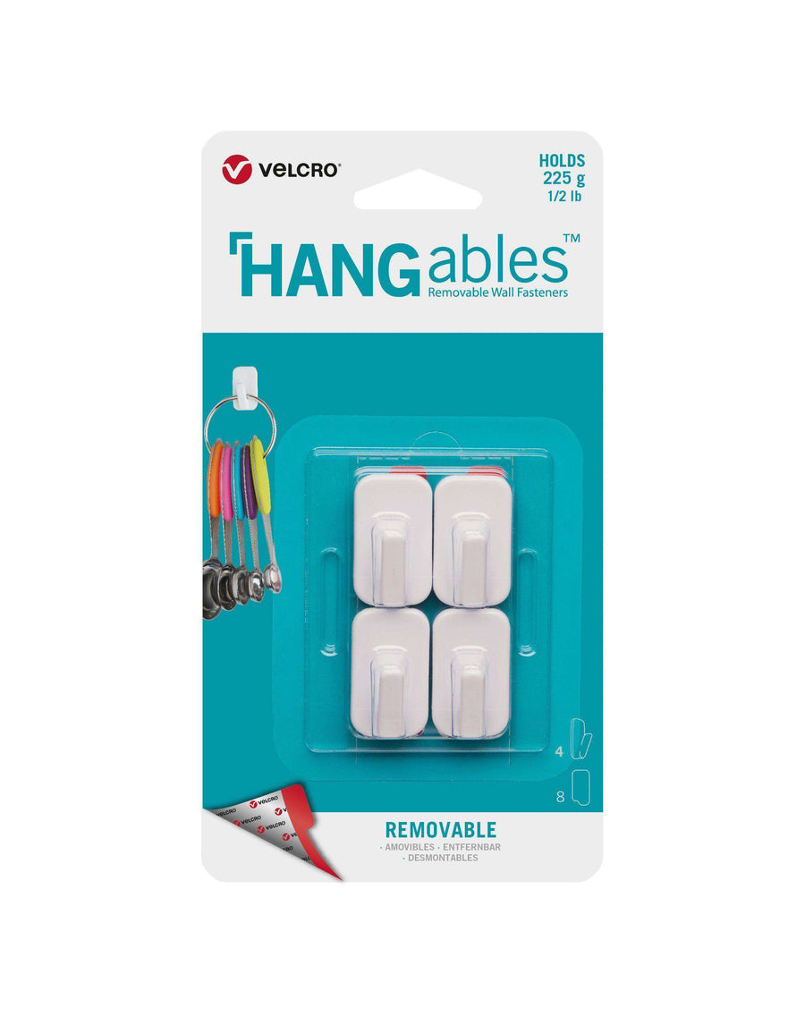 HANGables® Micro Removable Adhesive Wall Hooks (White - 4 Pack)