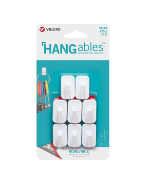 HANGables® Micro Removable Adhesive Wall Hooks (White - 8 Pack)