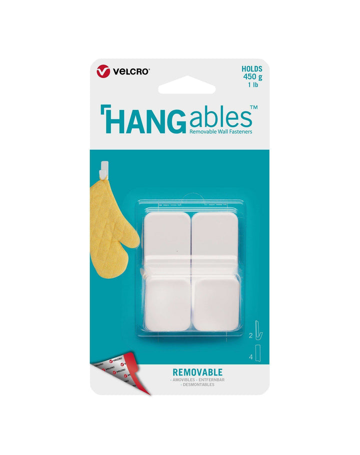 HANGables® Small Removable Adhesive Wall Hooks (White - 2 Pack)