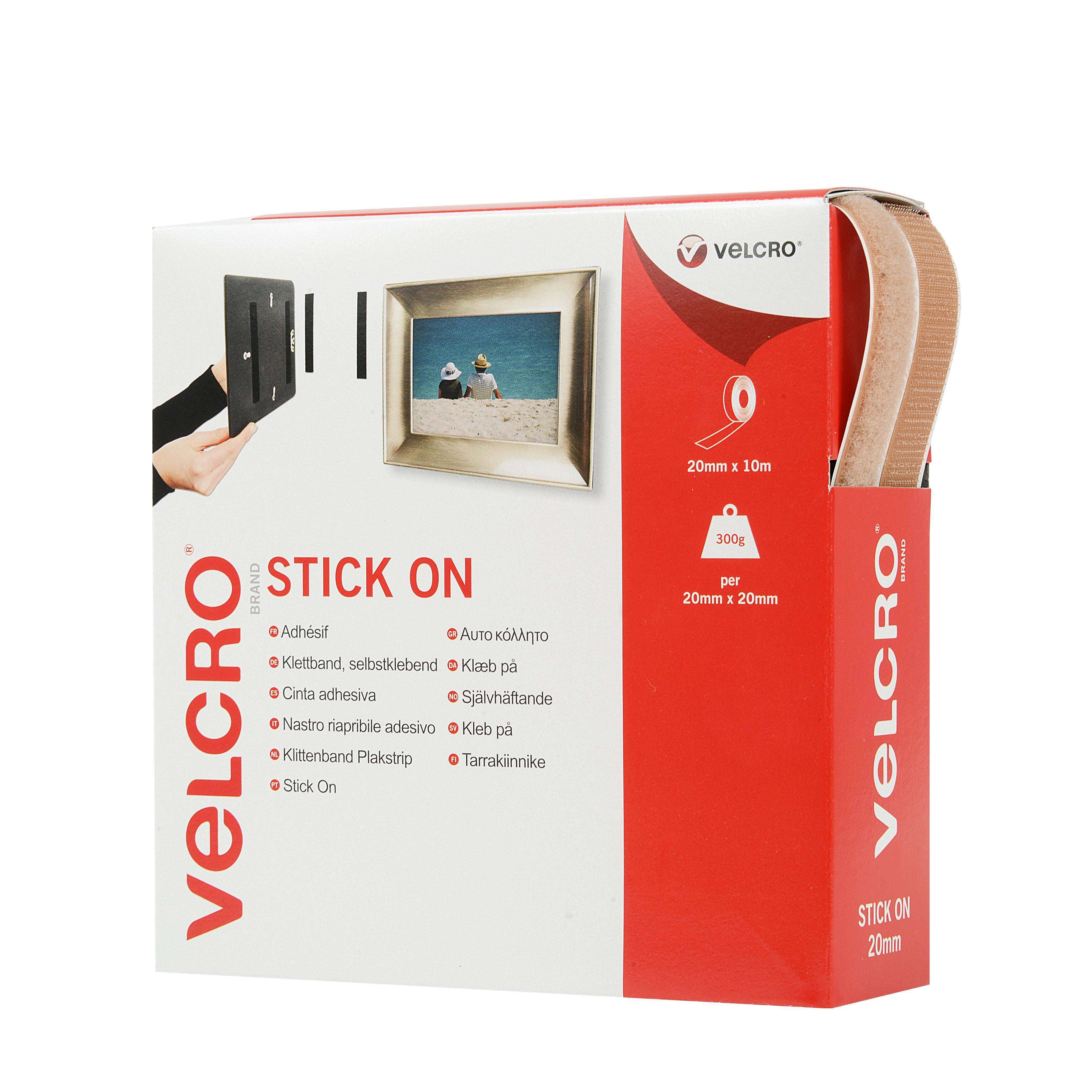 VELCRO® Brand Stick On Tape 10m - Beige