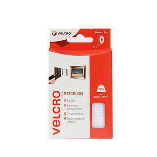 Tape - VELCRO® Brand Stick On Tape 1m - White
