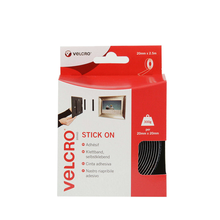 Tape - VELCRO® Brand Stick On Tape 2.5m - Black