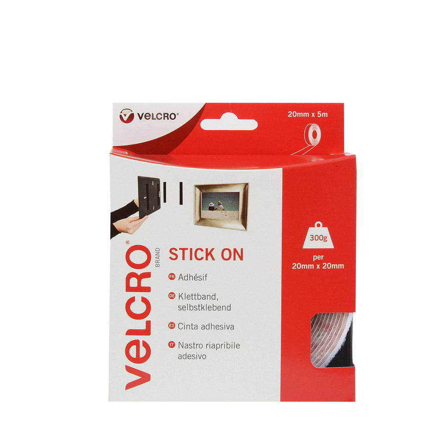 Tape - VELCRO® Brand Stick On Tape 5m - White